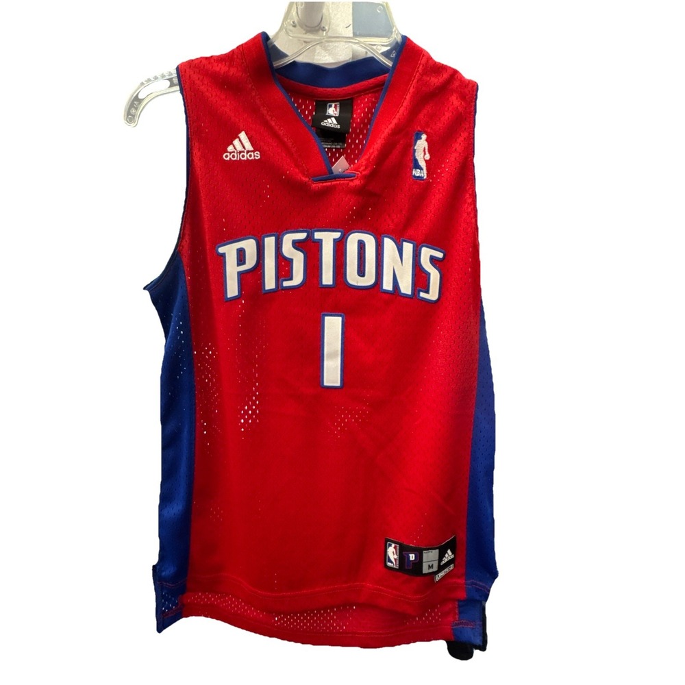 Adidas NBA Authentics Chauncey Billups Detroit‎ Pistons Jersey Youth Medium  +2